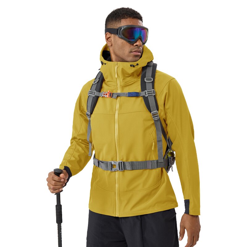 Outdoor Windbreaker Supplier - Brushed Hoodie Collar Zipper Mountaineering Jacket