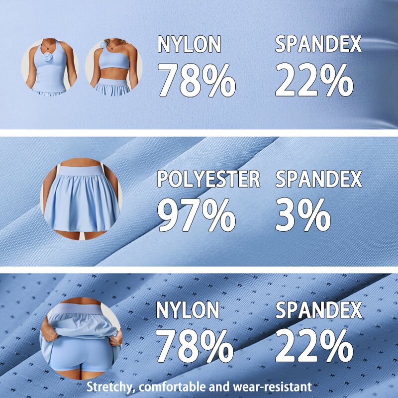 Tennis Skirt Set Manufacturer - One Shoulder Bra Crop Top Quick Dry