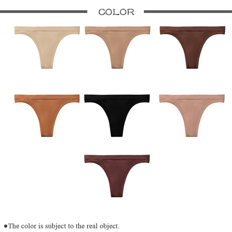 Plus Size Thong Manufacturer - Solid Pattern Low Waist Ice Silk Seamless Knitted