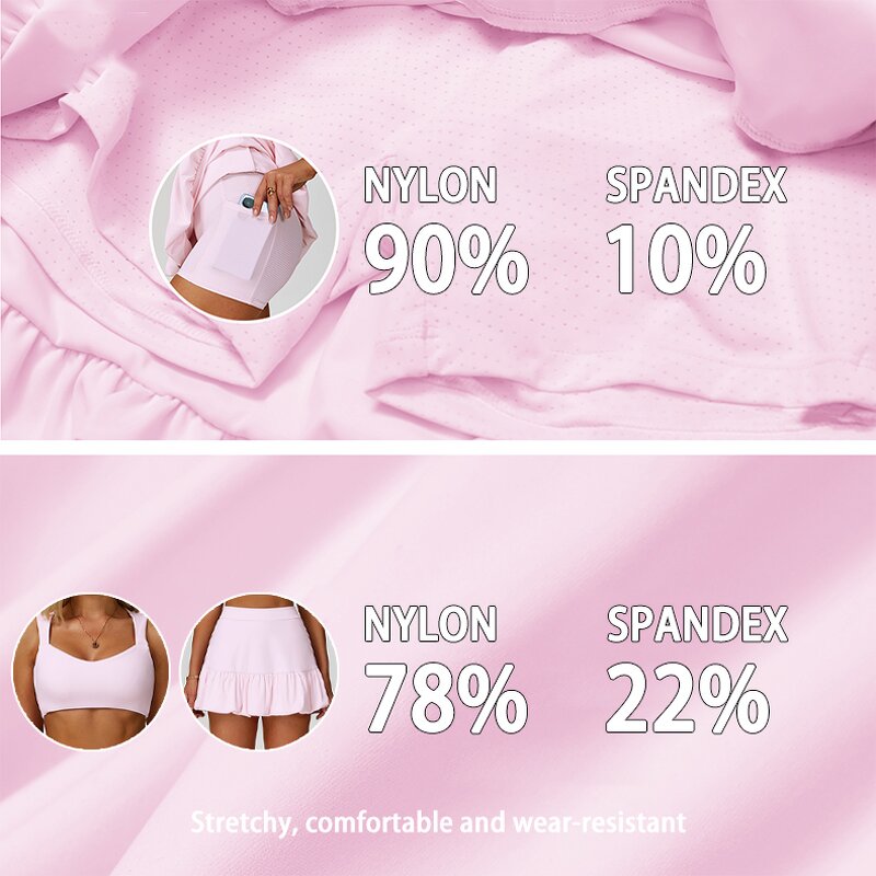 Sports Suit Manufacturer - Wide Strap Bra Pleated Skirt Yoga Set