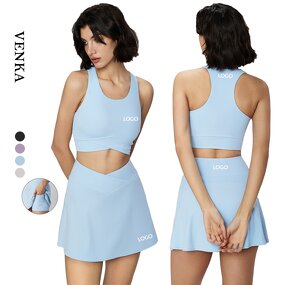 Yoga Set Supplier - Breathable Crossover Tummy Control Pocket Skirts