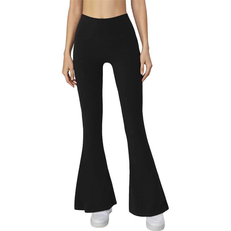 Fitness Sweatpants Manufacturer - High Waist Flared Pants Butt Lifting Solid Color