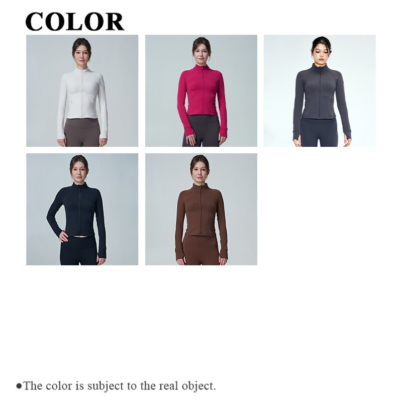 Yoga Jacket Manufacturer - Full Zip-Up Zipper Pocket Top Thumb Hole Design