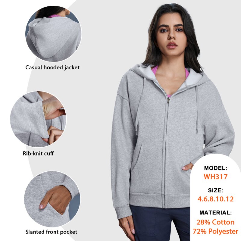 Winter Sports Top Factory - Full Zipper Loose Sweatshirt With Pockets Hoodie