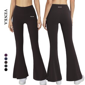 Fitness Sweatpants Manufacturer - High Waist Flared Pants Butt Lifting Solid Color