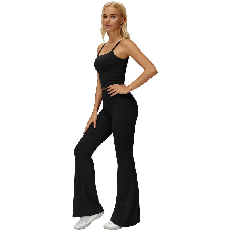 Athletic Wear Set Factory - Halter V Neck Bra V Cut Fold Shorts Leggings