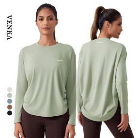 Sportswear Top Manufacturer - Round Neck Loose Sports Shirts Quick Dry Yoga