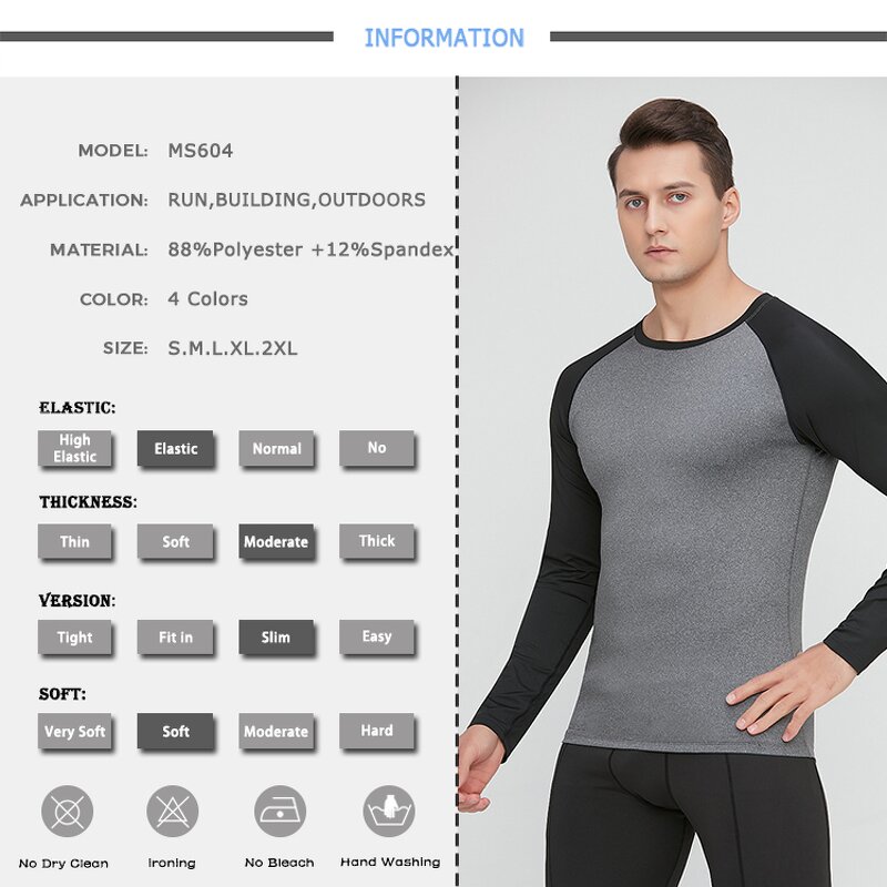Athletic Apparel Factory - Quick Dry Compression Sport Gym Running Shirt