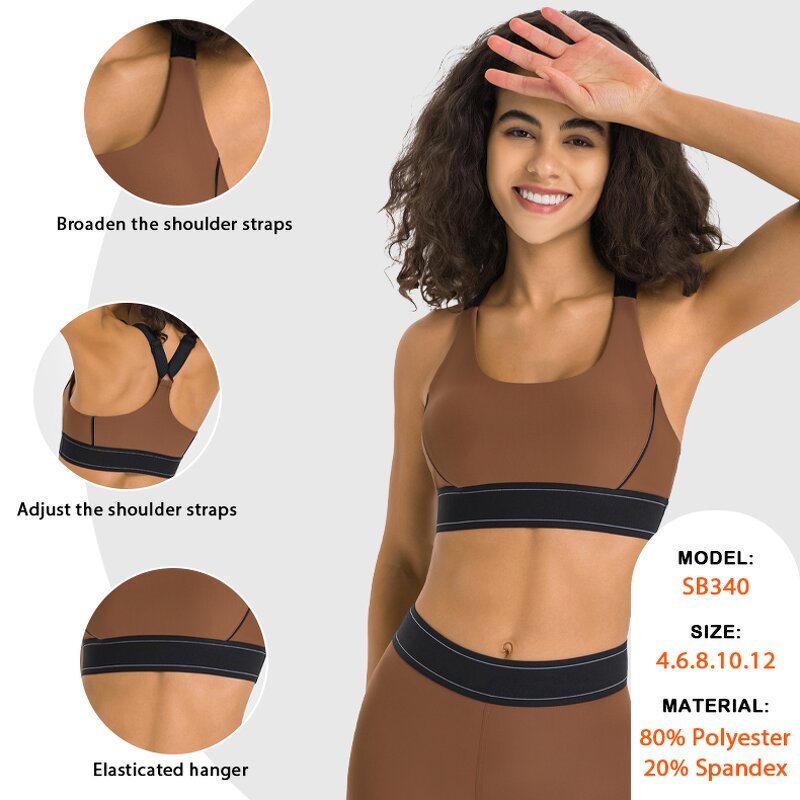 Sports Bra Supplier - Contrast Color High Strength Shock-Absorbing Adjustable