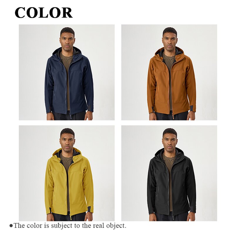 Outdoor Windbreaker Supplier - Brushed Hoodie Collar Zipper Mountaineering Jacket