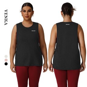 Plus Size Tank Top Manufacturer - Loose Breathable Sleeveless Round Neck T-shirt