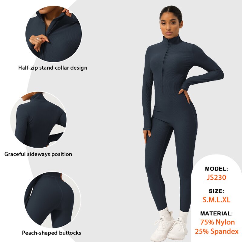 Ribbed Bodysuit Supplier - Front Zipper High Intensity No T Line Leggings