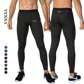 Compression Pants Manufacturer - Polyester Elastic Slim Fit Back Pockets Quick Dry
