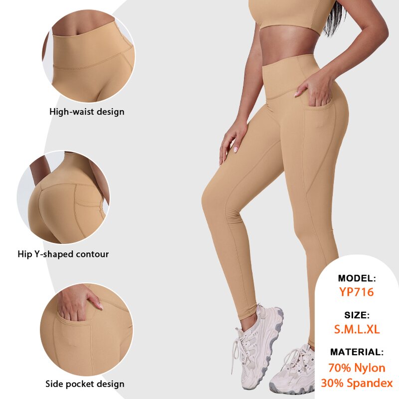 Fitness Sweatpants Supplier - High Waist Butt Lifting No Front Line With Pockets