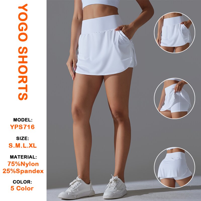 Athletic Skirt Manufacturer - Built in Shorts Pockets Custom Logo High Waist