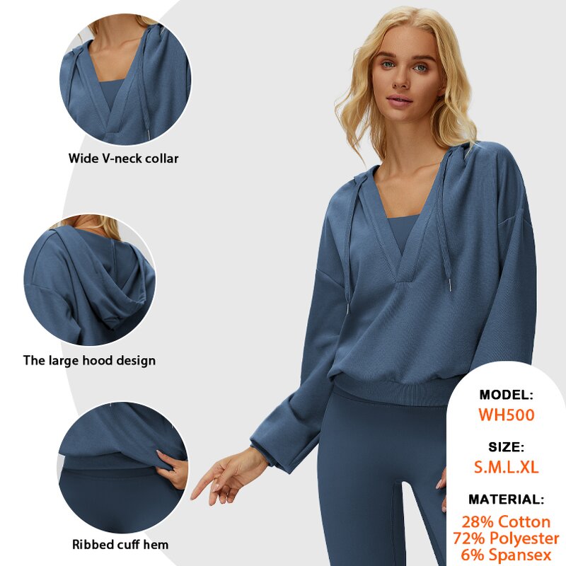 Loose T-Shirt Factory - Deep V Neck Casual Outdoor Soft Skin Sweatshirt