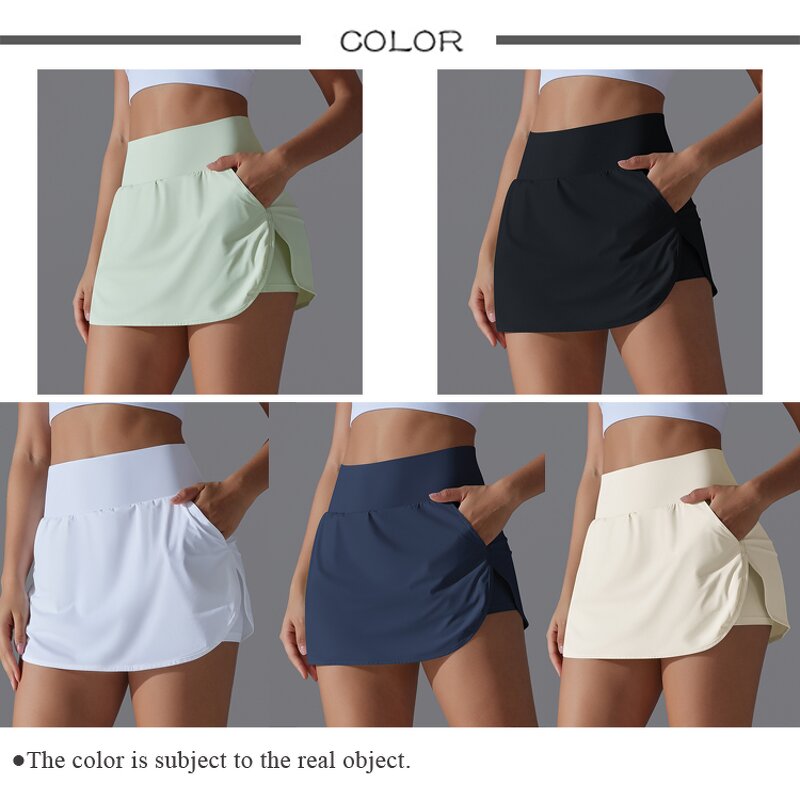Athletic Skirt Manufacturer - Built in Shorts Pockets Custom Logo High Waist