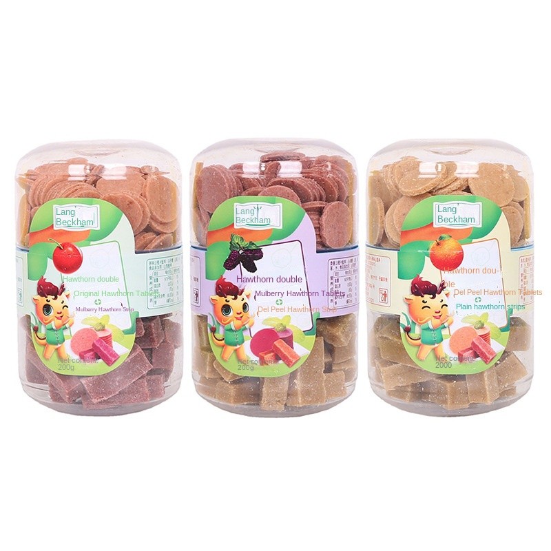 200g Double-Flavor Hawthorn: Original Flavor Hawthorn Slices + Mulberry Flavor Hawthorn Strips, Children's Snacks
