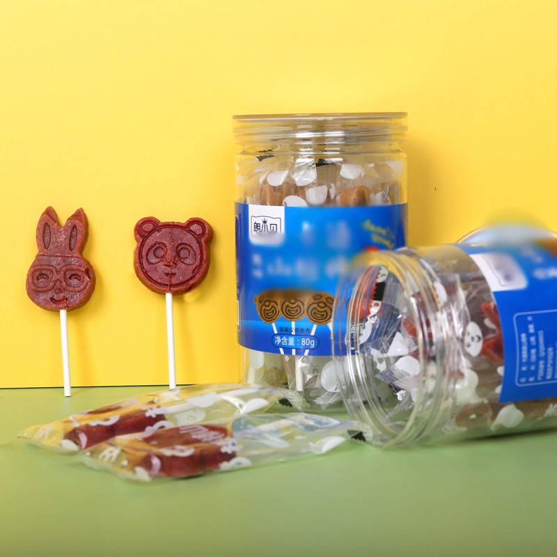 80g Cartoon Hawthorn Lollipop Original Mulberry Flavor Canned Children's Sweet and Sour Hard Candy Snack Sweet Fruity Candy