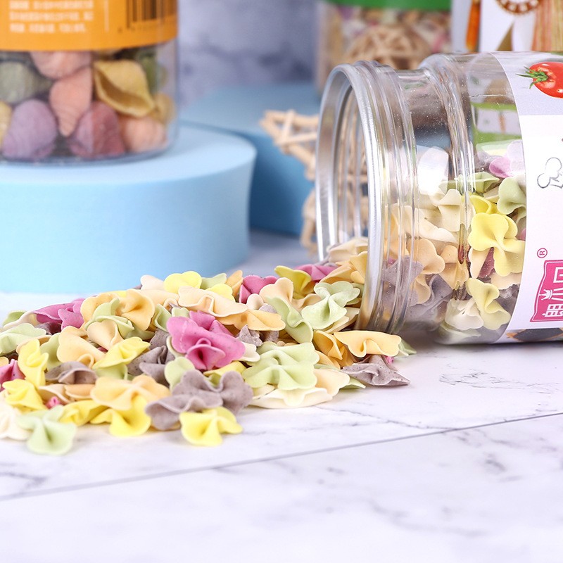 Children's  Fruit and Vegetable Noodles Butterfly Broken Noodles Cartoon Canned Complementary Food