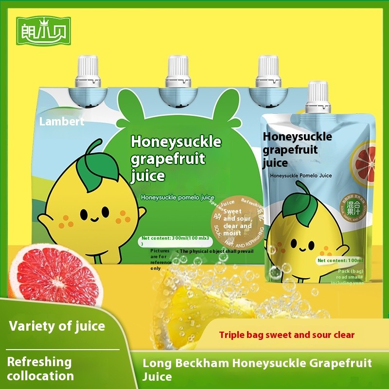 300ml 3-pack Bags of Jinhuang Flower and Pomelo Juice Beverage for Children