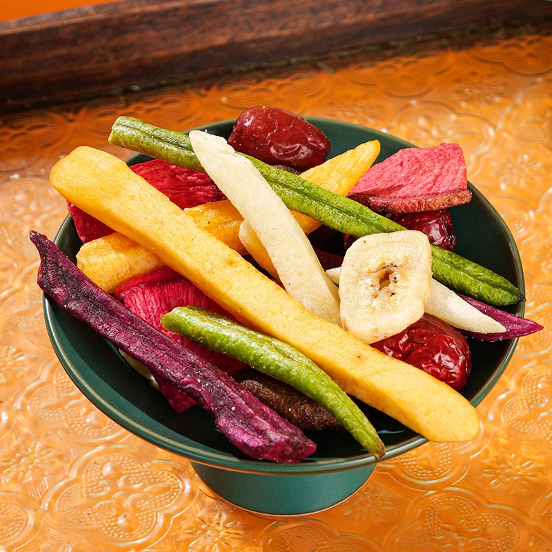 250g 12 Kinds of VF Integrated Fruit and Vegetable Crisp Dried Okra Crisp Leisure Snacks Wholesale OEM