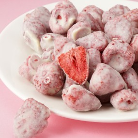 1kg FD Dried Strawberry Sweet Taste Chocolate Coated Freeze Dried  Whole Strawberries Crisp Dry Fruit Vegetable