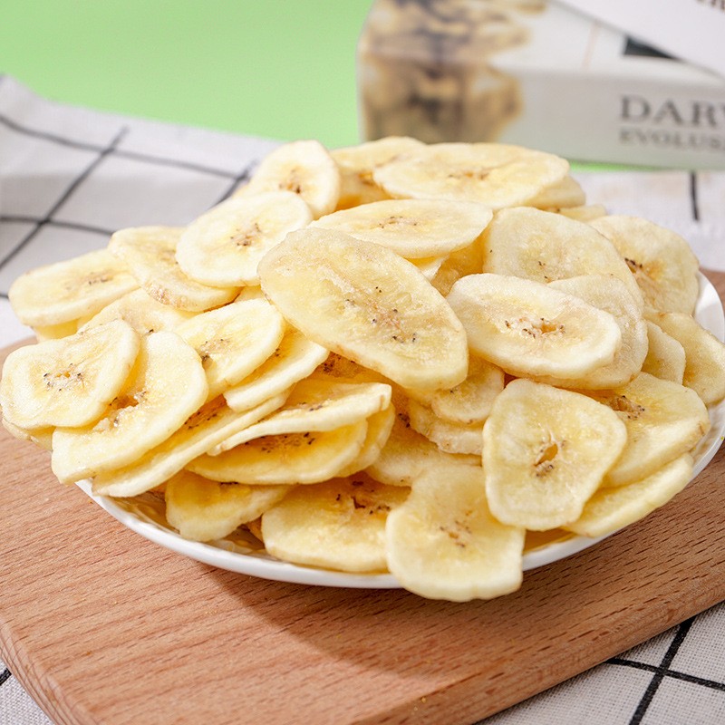 1kg Factory Custom Wholesale Fruit Vegetable CrispBanana Slices Sweet Dried Snack Bulk Packaging FD Drying Process