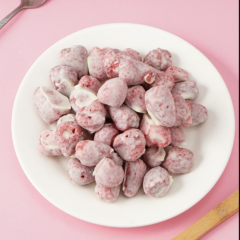 1kg FD Dried Strawberry Sweet Taste Chocolate Coated Freeze Dried  Whole Strawberries Crisp Dry Fruit Vegetable