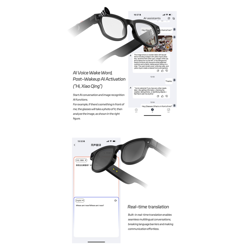 Smart Glasses Manufacturer - 5MP Camera Blue Light Blocking AI Glasses