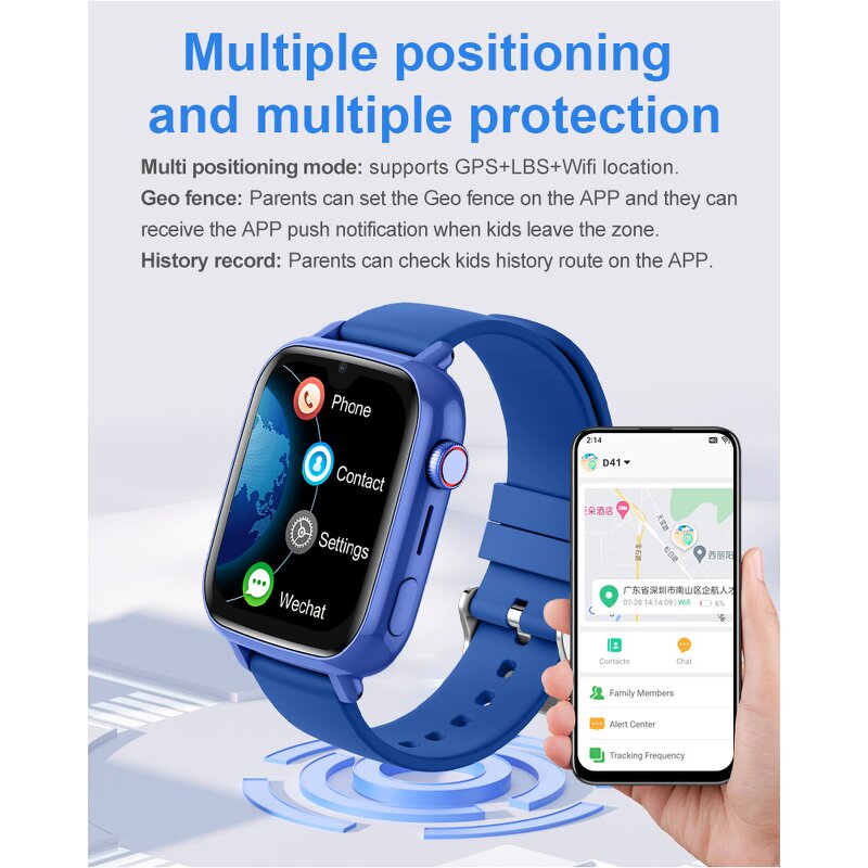 Android Smartwatch Factory - D41 Two Buttons Two Way Video Call GPS