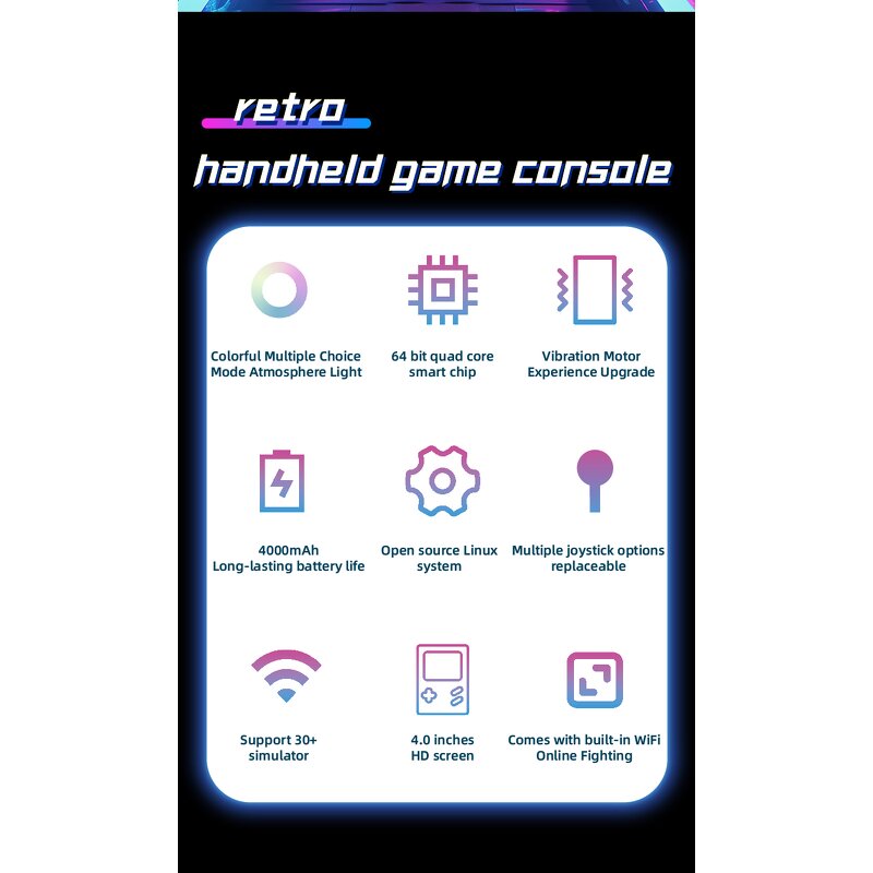 Game Console Factory - DC40V 4 Inch IPS Open Source with Vibration Motor