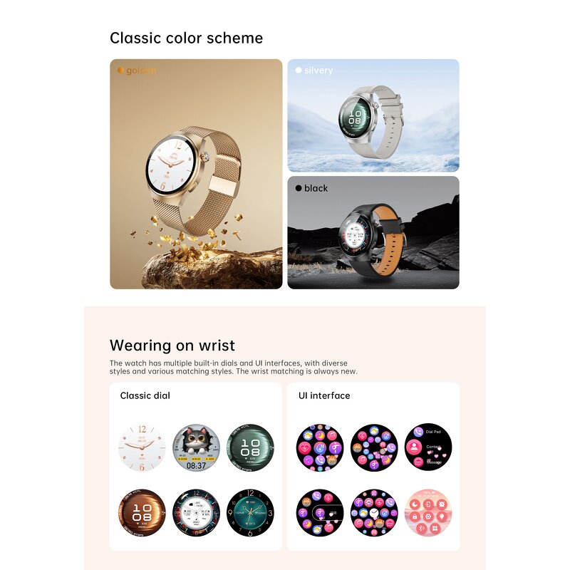 Fitness Smart Watch Factory - 235mA BT Calling Fashion Watch for Woman