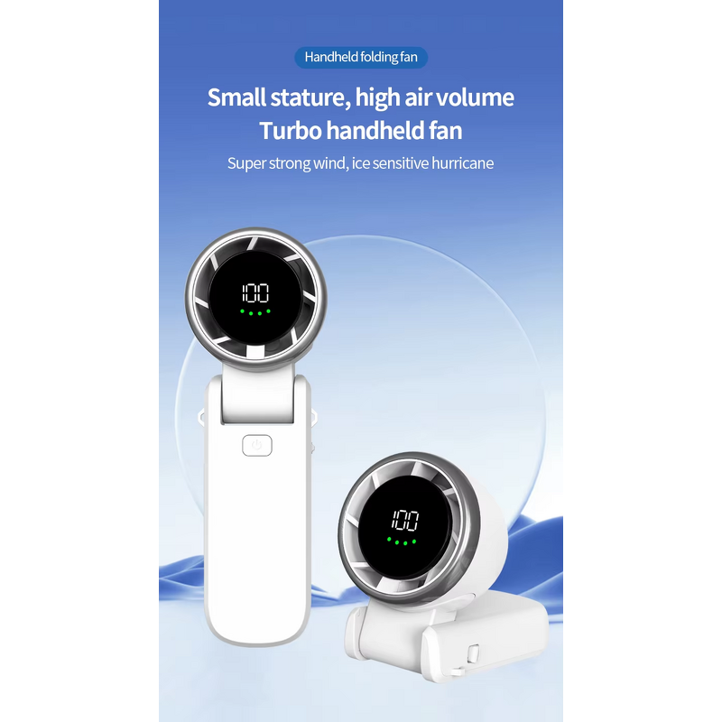 Handheld Fan Factory - 5000mAh Portable Rechargeable Turbo Fan with Type-C