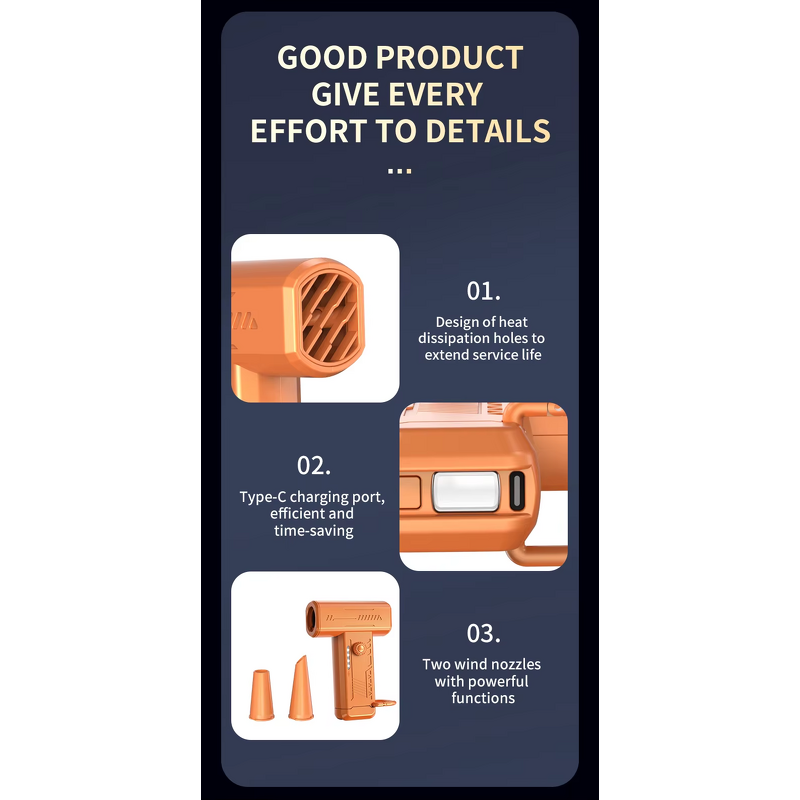 Jet Fan Manufacturer - X3Turbo 130000RPM Handheld Air Duster for Cleaning