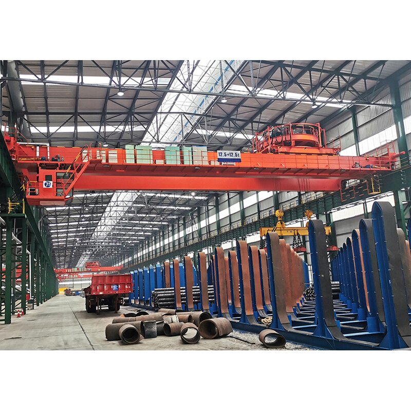 Double Beam Bridge Crane Factory - 16 Ton QC Model Magnet Workshop Custom