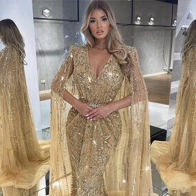 Evening Dress Manufacturer - OEM/ODM Luxury Detachable Train Beaded Gown