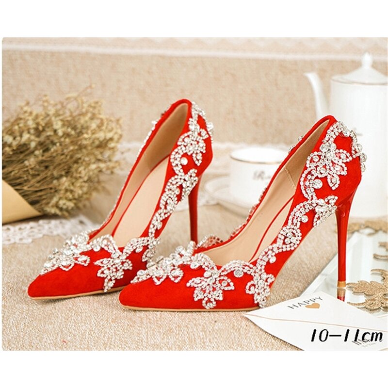 Wedding Shoes Manufacturer - OEM/ODM Women High Heel Pointed Toe Crystal Shoes