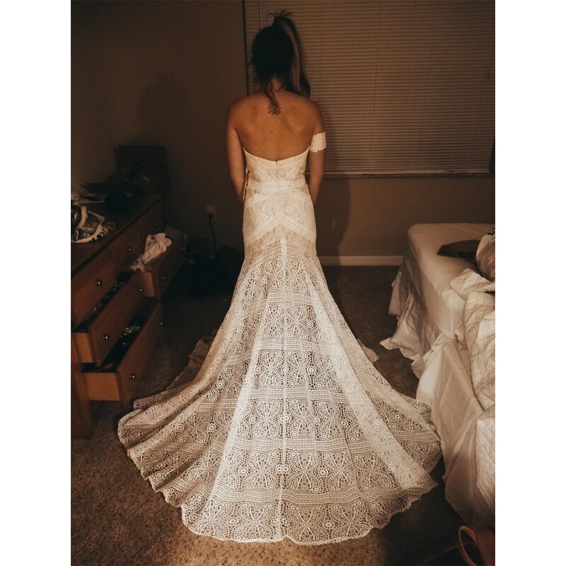 Mermaid Wedding Dress Manufacturer - OEM/ODM Luxury Sexy Lace Strapless Gown