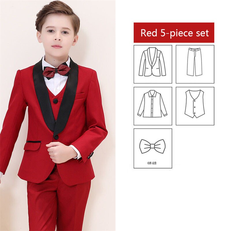 Children's 5-Piece Suit Manufacturer - OEM Custom Wedding Blazer Costume