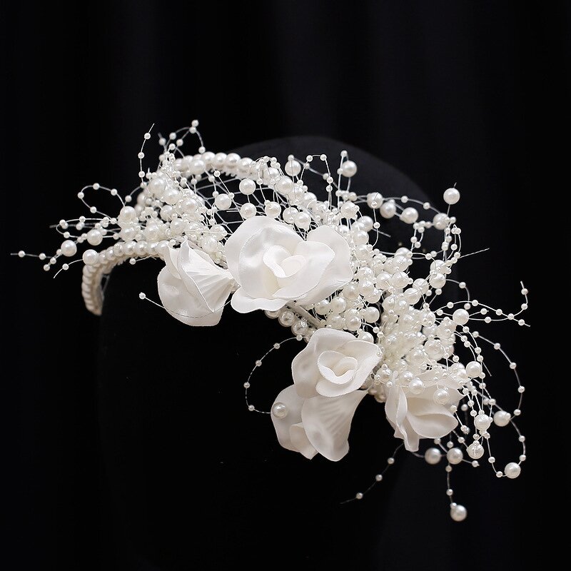 Bridal Crown Headdress Manufacturer - OEM/ODM Korean Crystal Lace Flash Headpiece