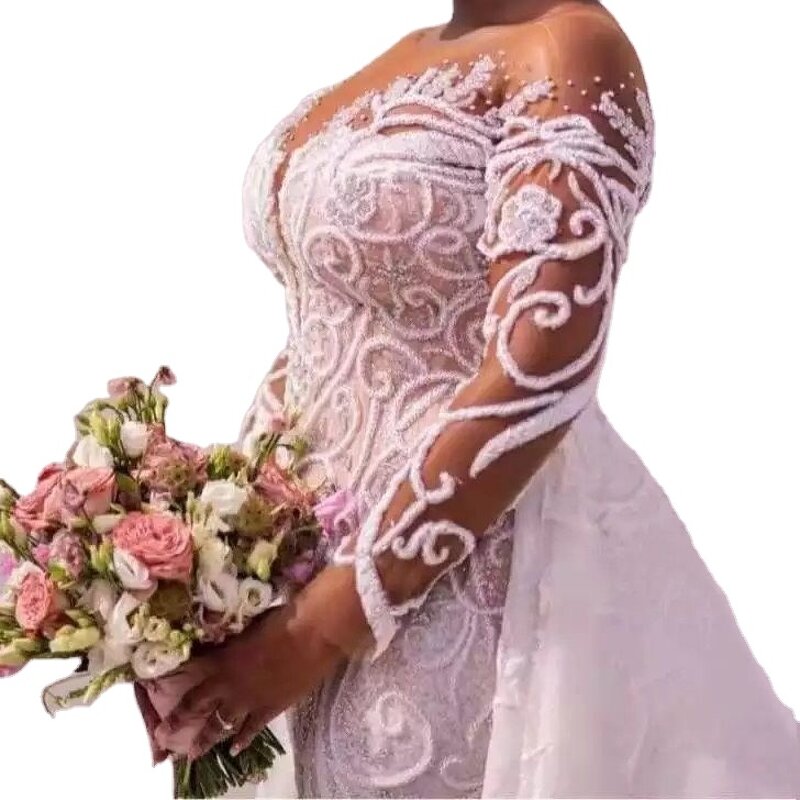 Plus Size Wedding Dress Manufacturer - OEM Custom Lace Long Sleeve Gown
