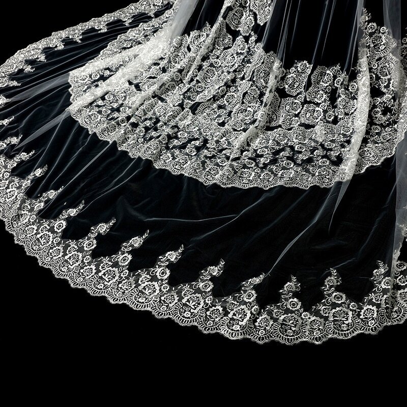 Bridal Veil Manufacturer - OEM/ODM Car Bone Lace Super Bright Long Tail Veil