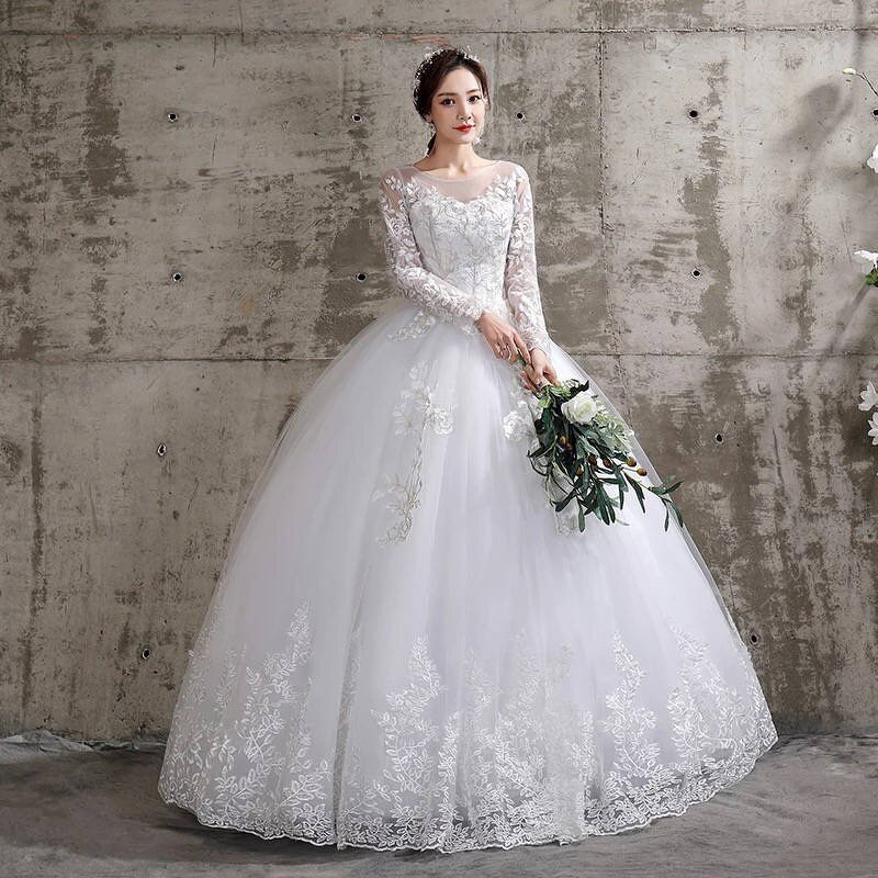 Wedding Dresses Manufacturer - OEM/ODM Elegant Lace Long Sleeve Bridal Gown