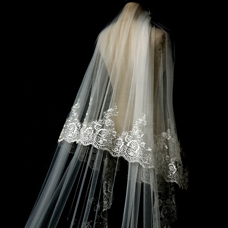 Bridal Veil Manufacturer - OEM/ODM Car Bone Lace Super Bright Long Tail Veil