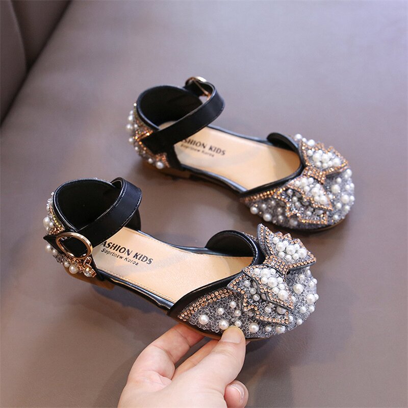 Girls Princess Shoes Manufacturer - OEM/ODM High Quality Pearl Rhinestone Party Shoes
