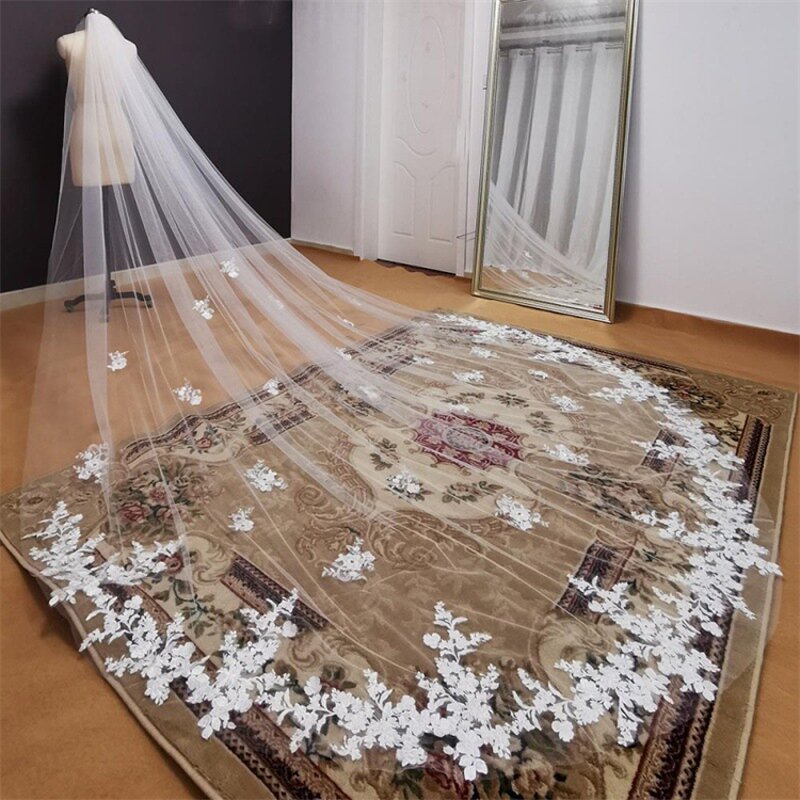 Bridal Veil Manufacturer - Wholesale OEM European Church Lace Tailing Veil