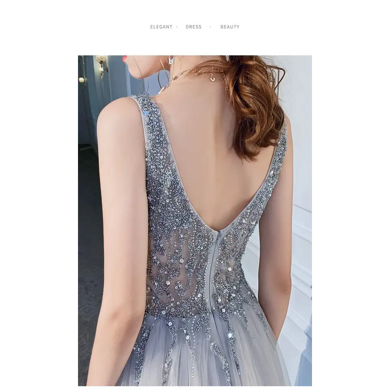 Evening Dress Manufacturer - OEM/ODM Sleeveless Halter Gold Sequin Mermaid Dress