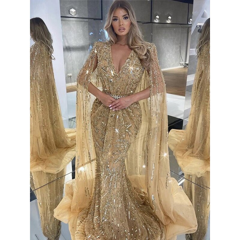 Evening Dress Manufacturer - OEM/ODM Luxury Detachable Train Beaded Gown