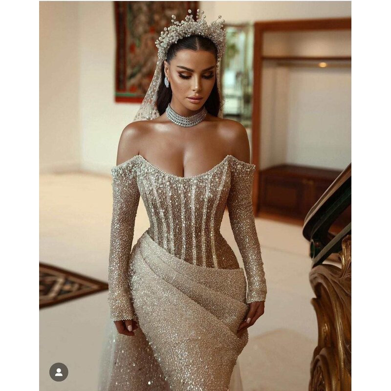 Evening Gown Manufacturer - OEM Custom Mermaid Empire Waist Beaded Gown